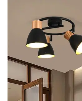 Svietidlá BRILAGI - Bodové svietidlo ODENSE 3xE14/10W/230V drevo/čierna BRI413