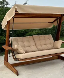 Záhradná hojdačky Garden Triple Swing Chair Sia 2400 - Camel