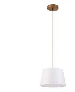 Svietidlá  Luster na lanku AIDA 1xE27/60W/230V pr. 25 cm dub/hnedá/biela LM-1.98/DĄB RUSTIK/250