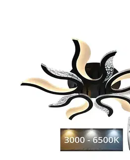 Svietidlá  LED Stmievateľný prisadený luster LED/65W/230V 3000-6500K čierna + diaľkové ovládanie J3317/B