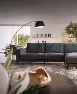 Rohové sedacie súpravy DELIFE Rohová pohovka Sottil 290 x 165 cm šenilka sivá ležadlo pravá