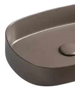 Umývadlá ISVEA - INFINITY OVAL keramické umývadlo na dosku, 55x36cm, taupe 10NF65055-2H
