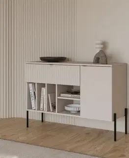 Komody a skrinky ORLANDO komoda na nožičkách 45, kašmír/kašmír ryhovaný