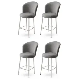 Barové stoličky Bar Stool Set (4 Pieces) Alte - Grey, Chrome