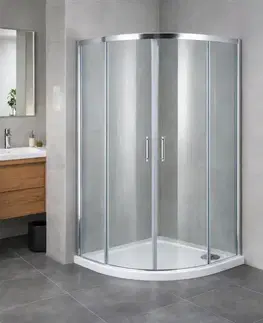 Vane OLSEN SPA - Set kút BARCELONA PLUS + vanička VENETS - FARBA rámu - Chróm / Leštený hliník (ALU), Rozmer A - 90, Rozmer B - 90, Smer zatvárania - Univerzálne Ľavé / Pravé, Výplň - Číre bezpečnostné sklo - 5 / 6 mm OLBPAL90CCLM