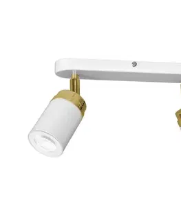 Svietidlá  Bodové svietidlo RENO 2xGU10/8W/230V biela/zlatá 5155