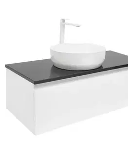 Kúpeľňový nábytok Kúpeľňová skrinka s krycou doskou SAT B-WAY 99x30x45 cm biela lesk BWAY100WTKUB BWAY100WTKUB