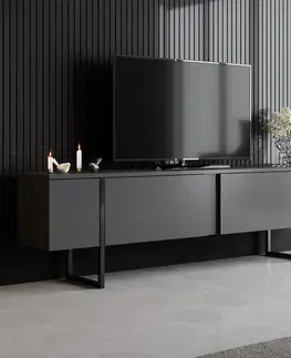 TV stolíky GOLD TV stolík na nožičkách, antracit / čierna