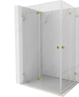 Sprchovacie kúty MEXEN/S - Lunar-F Duo sprchovací kút skladacie dvere 100 x 85, transparent, zlato 836-100L-085P-50-00