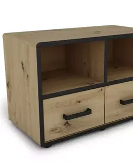 Komody do spálne Komoda Capannoli 70 2s dub artisan/čierna
