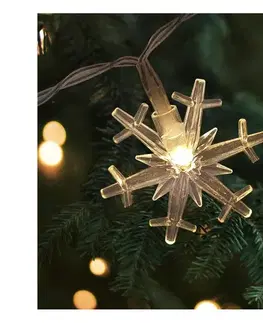 LED osvetlenie  LED vonkajší svetelný reťazec 20xLED/2xAA 2,2 m IP44 teplá biela snehové vločky 028 0000618