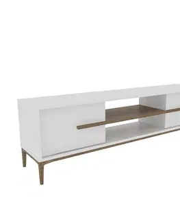 TV stolíky TV stolík Eslem - White, Walnut