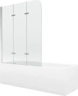 Sprchové dvere MEXEN/S - Vega obdĺžniková vaňa 150 x 70 cm s panelom + vaňová zástena 120, transparent, chróm 550115070X9012030100