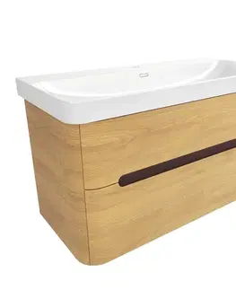 Kúpeľňový nábytok Kúpeľňová skrinka s umývadlom SAT Fusion 97,5x53x45 cm dub medový mat SATFUSION2100DMU SATFUSION2100DMU