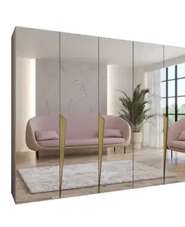 Šatníkové skrine Skriňa Piano 3-300 (2x150) kašmír/zlatá
