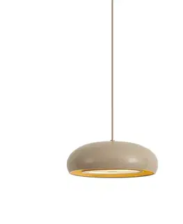 Závesné svietidlá Retro závesná lampa Taupe s kovovým tienidlom 2-svetelná - Macaron