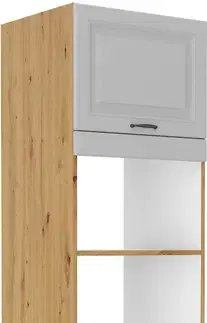 Kuchynské skrinky STELLA 60 DPM vysoká skrinka na vstavanú rúru, biela/dub Artisan