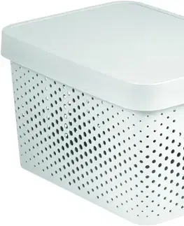 Boxy na skladovanie CURVER - Box umelá hmota s vekom 17L, biely 27 x 22 x 36cm
