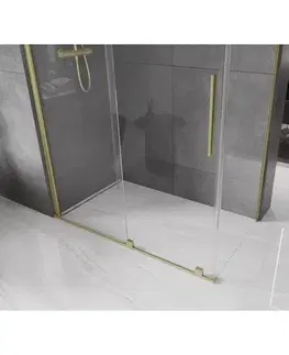 Sprchovacie kúty MEXEN/S - Velár sprchovací kút 140 x 85, transparent, zlatá kartáčovaná 871-140-085-01-55
