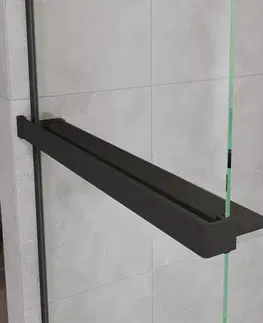 Sprchovacie kúty Mereo Polička k WALK IN, 120 cm, čierny ALU CK10620PB