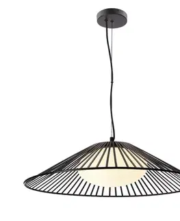 Stropná svetla Lampa wisząca Sonte 60 czarna z białym kloszem nad stół GX53