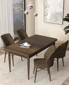 Jedálenské sety Dining Table & Chairs Set (5 Pieces) Arp - Baroque, Brown