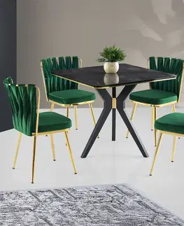 Konferenčné stolíky Jedálenský stôl Kare Ikon Black Gold