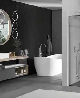 Sprchové dvere MEXEN/S - Kioto Sprchová zástena Walk-in 120 x 80, čierny vzor, chróm 800-120-202-01-70-080