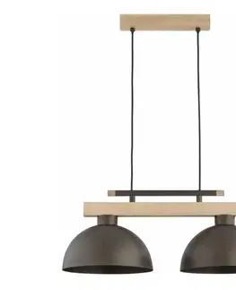 Svietidlá  Luster na lanku VERTA 2xE27/15W/230V hnedá/béžová 62626