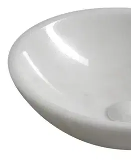 Sanitárna keramika SAPHO - BLOK kamenné umývadlo priemer 40cm, leštený biely mramor 2401-34