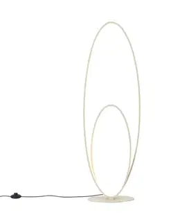 Stojace lampy Dizajnová stojaca lampa béžová vrátane LED s 3-stupňovým stmievaním - Boomerang