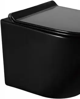 Závesné wc sety PRIM predstenový inštalačný systém bez tlačidla + WC MEXEN LENA ČERNÁ Rimless + SEDADLO PRIM_20/0026 X ME01