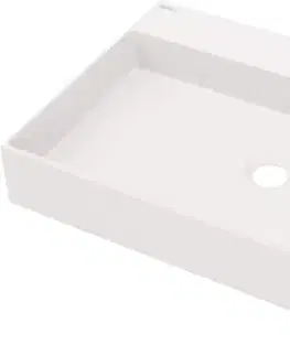 Sanitárna keramika DEANTE - Correo alabaster - Granitové umývadlo, na dosku - 60x40 cm CQR_AU6S