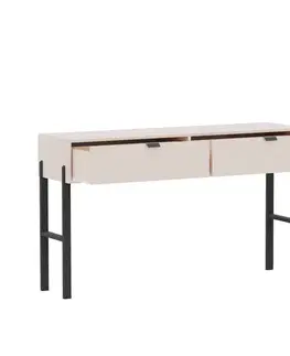 Kozmetický stolík CAMERON, bézový toaletný stolík, 2 zásuvky