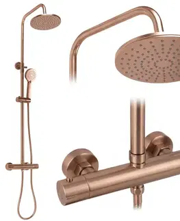 Kúpeľňové batérie REA REA - Sprchový set s termostatom Parot Light Brush Copper REA-P9672