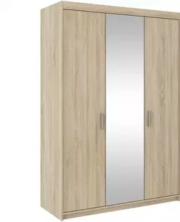 Šatníkové skrine Skriňa Elena 3D sonoma/zrkadlo