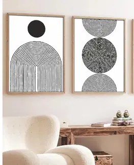 Obrazy  SADA 3x Obraz vo fotorámčeku 50x70 cm čierna/biela 693BSE1343