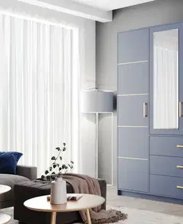 Šatníkové skrine INDI D4 šatníková skriňa, modrá
