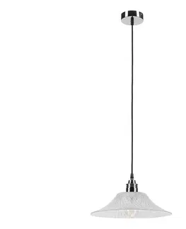 Svietidlá  Luster na lanku JULL 1xE27/15W/230V lesklý chróm/číre sklo LM-1.333/CHROM