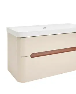Kúpeľňový nábytok Kúpeľňová skrinka s umývadlom SAT Fusion 97,5x53x45 cm pieskovo béžová mat SATFUSION2100BEU SATFUSION2100BEU