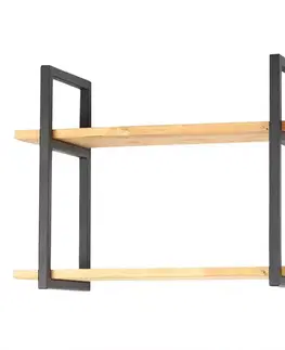 Poličky v podkrovnom štýle Polička Loft 07-01 59,5/43/24,3 cm čierna