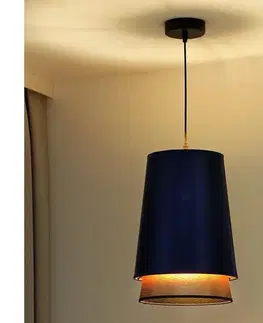 Svietidlá  - Luster na lanku BELL SHINY 1xE27/15W/230V pr. 25 cm modrá/medená 603232