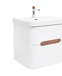 Kúpeľňový nábytok Kúpeľňová skrinka s umývadlom a batériou SAT Fusion 57,5x53x45 cm biela matná mat SATFUSION260WUBA SATFUSION260WUBA
