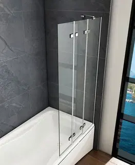 Sprchové dvere H K - Vaňová zástena S3 CLEAR 100x140cm - trojdielna sklopná, číre sklo SE-S3CLEAR100
