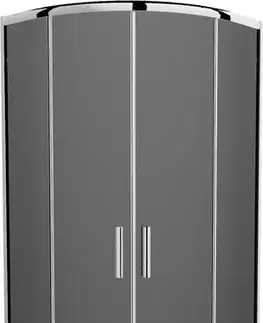 Vane MEXEN/S - Rio štvrťkruhový sprchovací kút 80 x 80, grafit, chróm + vanička Rio 863-080-080-01-40-4710