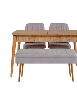 Jedálenské sety Jedálenský set s rozkladacím stolom a stoličkami (4 kusy) Vina 0701 - 3 - Atlantic, Grey