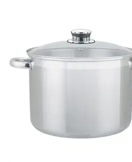 Hrnce Makro Nerezový hrniec + sklenená pokrievka 10 l