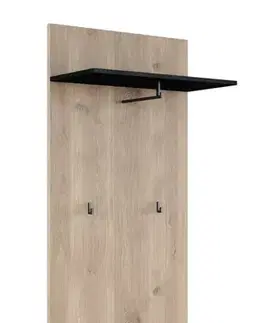 Vešiaky SAMBRE vešiakový panel, biely dub/čierna