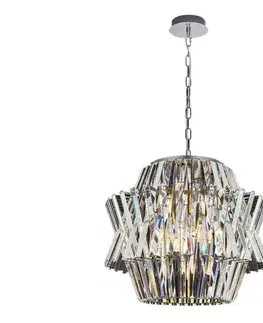 Svietidlá  Krištáľový luster na reťazi CROWN 12xE14/40W/230V chróm ML0402