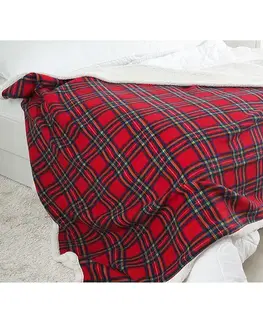 Bytové doplnky Deka BUFFALO 150x200 červenozelené káro